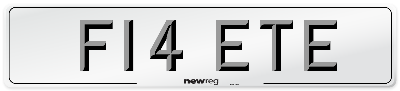 F14 ETE Number Plate from New Reg
